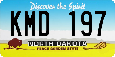 ND license plate KMD197