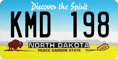ND license plate KMD198