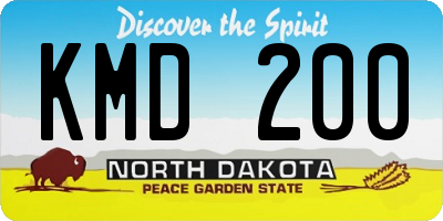 ND license plate KMD200