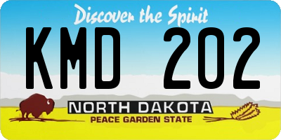 ND license plate KMD202