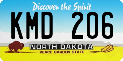 ND license plate KMD206