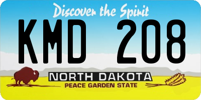 ND license plate KMD208