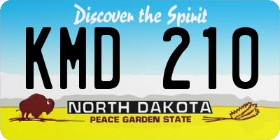 ND license plate KMD210