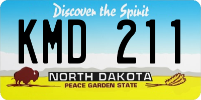 ND license plate KMD211