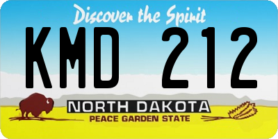ND license plate KMD212
