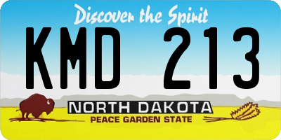 ND license plate KMD213