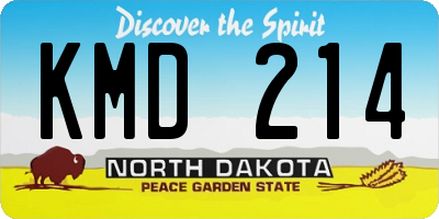 ND license plate KMD214