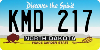 ND license plate KMD217