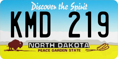 ND license plate KMD219