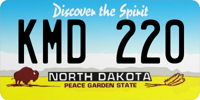 ND license plate KMD220