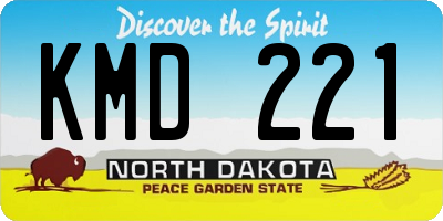 ND license plate KMD221