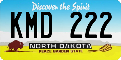 ND license plate KMD222