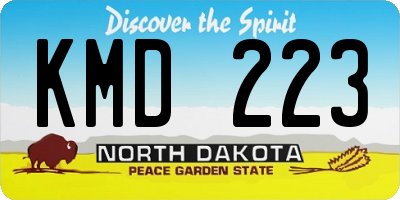 ND license plate KMD223