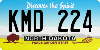 ND license plate KMD224