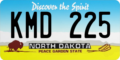 ND license plate KMD225