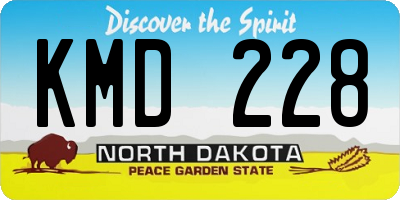 ND license plate KMD228