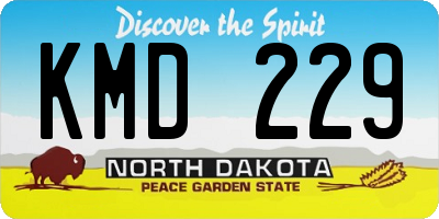 ND license plate KMD229
