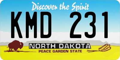 ND license plate KMD231