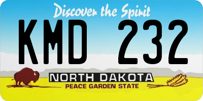 ND license plate KMD232