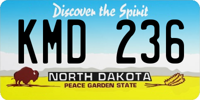ND license plate KMD236