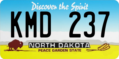 ND license plate KMD237