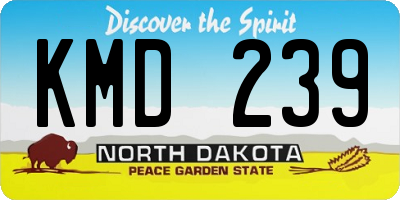 ND license plate KMD239