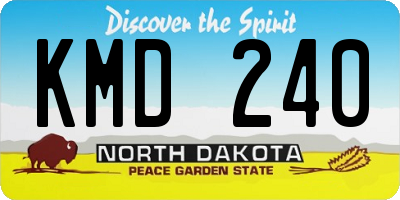 ND license plate KMD240