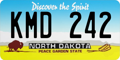ND license plate KMD242