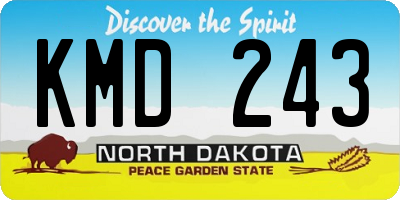 ND license plate KMD243
