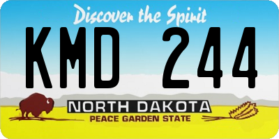 ND license plate KMD244