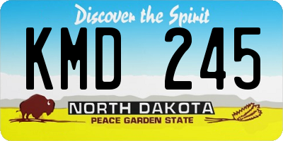 ND license plate KMD245