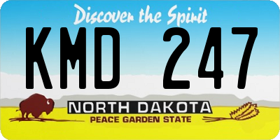 ND license plate KMD247