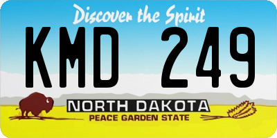ND license plate KMD249