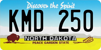 ND license plate KMD250