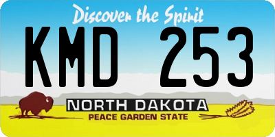 ND license plate KMD253