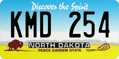 ND license plate KMD254