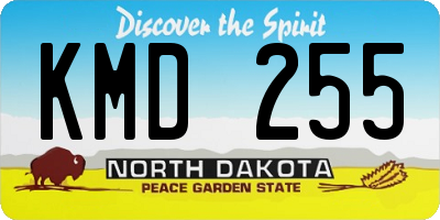 ND license plate KMD255