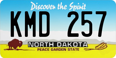 ND license plate KMD257