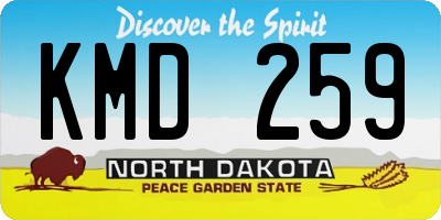 ND license plate KMD259