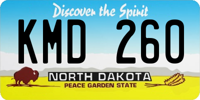 ND license plate KMD260