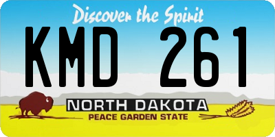 ND license plate KMD261