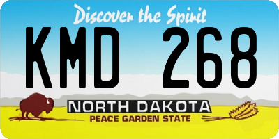ND license plate KMD268
