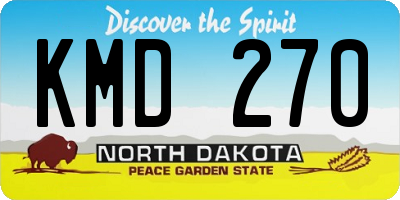 ND license plate KMD270