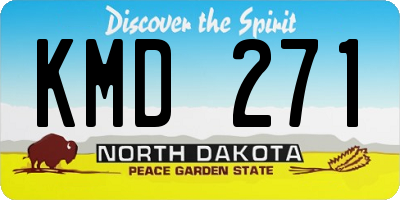 ND license plate KMD271