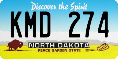 ND license plate KMD274