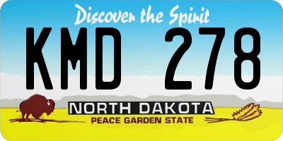 ND license plate KMD278