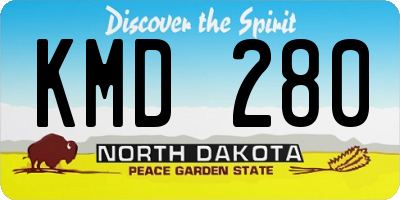 ND license plate KMD280