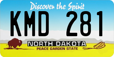 ND license plate KMD281