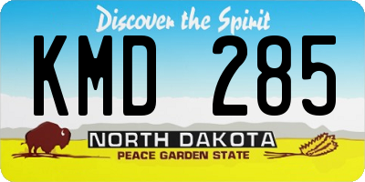 ND license plate KMD285