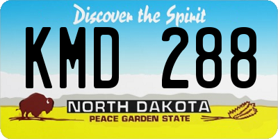 ND license plate KMD288